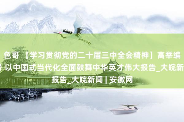 色哥 【学习贯彻党的二十届三中全会精神】高举编削盛开旗号 以中国式当代化全面鼓舞中华英才伟大报告_大皖新闻 | 安徽网