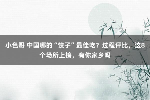 小色哥 中国哪的“饺子”最佳吃？过程评比，这8个场所上榜，有你家乡吗