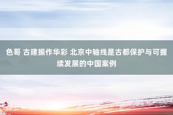 色哥 古建振作华彩 北京中轴线是古都保护与可握续发展的中国案例