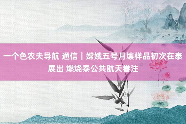 一个色农夫导航 通信｜嫦娥五号月壤样品初次在泰展出 燃烧泰公共航天眷注