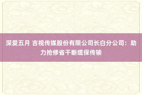 深爱五月 吉视传媒股份有限公司长白分公司：助力抢修省干断缆保传输