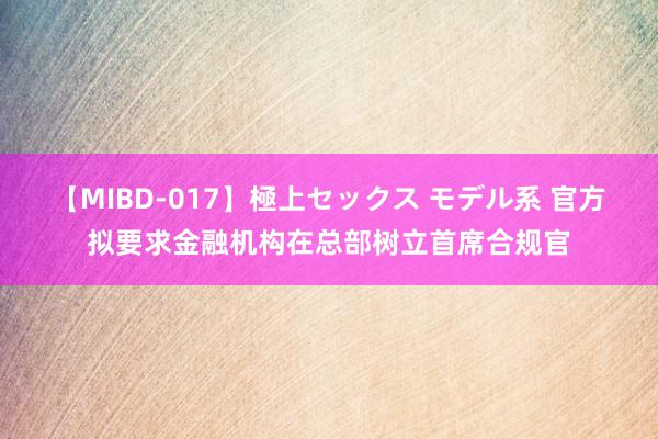 【MIBD-017】極上セックス モデル系 官方拟要求金融机构在总部树立首席合规官