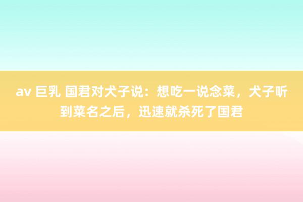 av 巨乳 国君对犬子说：想吃一说念菜，犬子听到菜名之后，迅速就杀死了国君