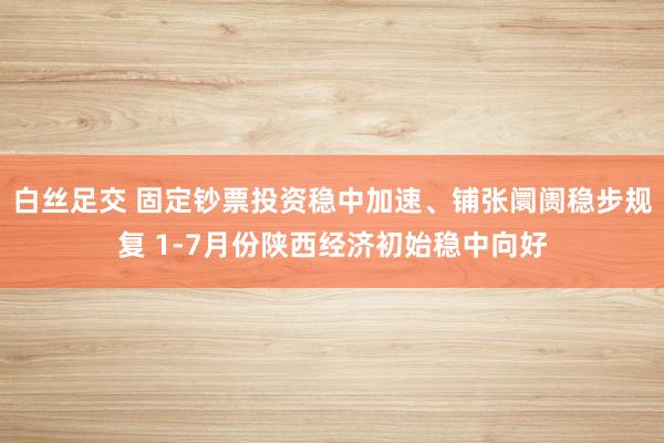 白丝足交 固定钞票投资稳中加速、铺张阛阓稳步规复 1-7月份陕西经济初始稳中向好